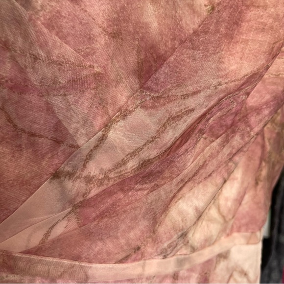 Rene Ruiz Off The Shoulder Draped Organza Gown Rose Gold NWT 18 - Picture 6 of 16